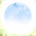 緑に囲まれた地球のイメージ