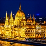 ハンガリーのブダペストの夜景