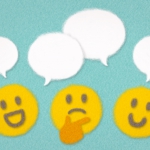 おしゃべりや相談する人たちの顔のイメージ